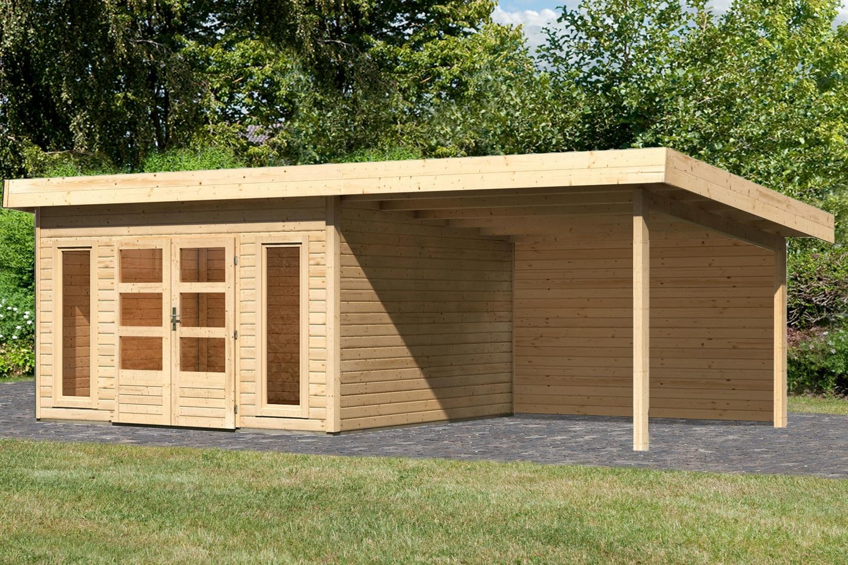 Gartenhaus KONIFERA Perlsee 5 Holz Pultdach
