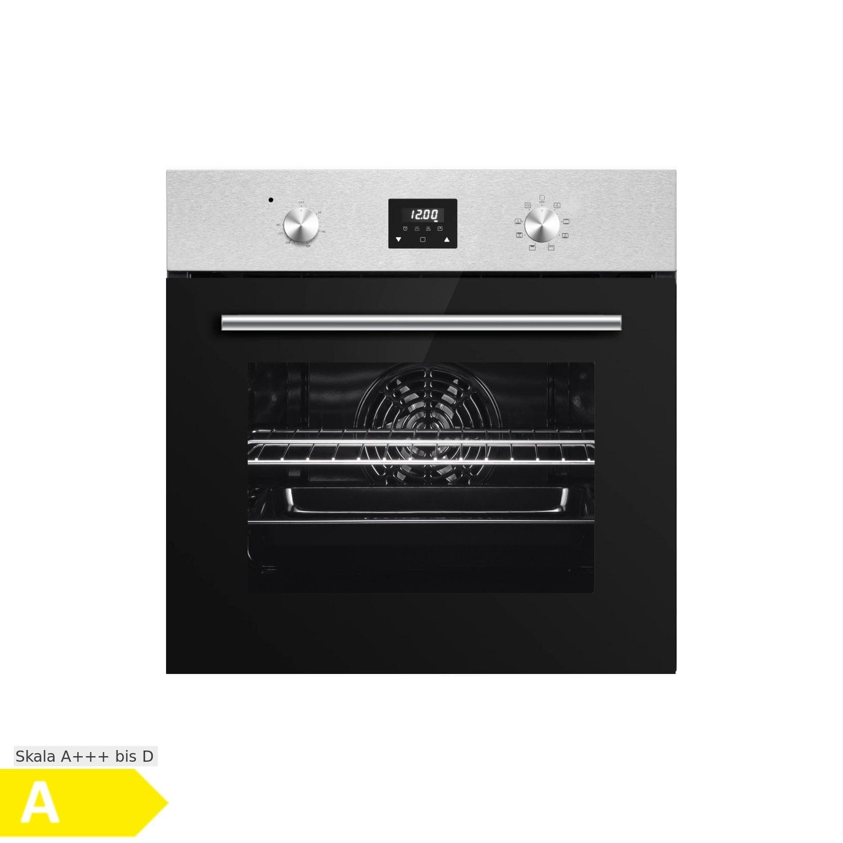 PKM Einbaubackofen EB7IXD mit Edelstahlblende und Display, 64 L