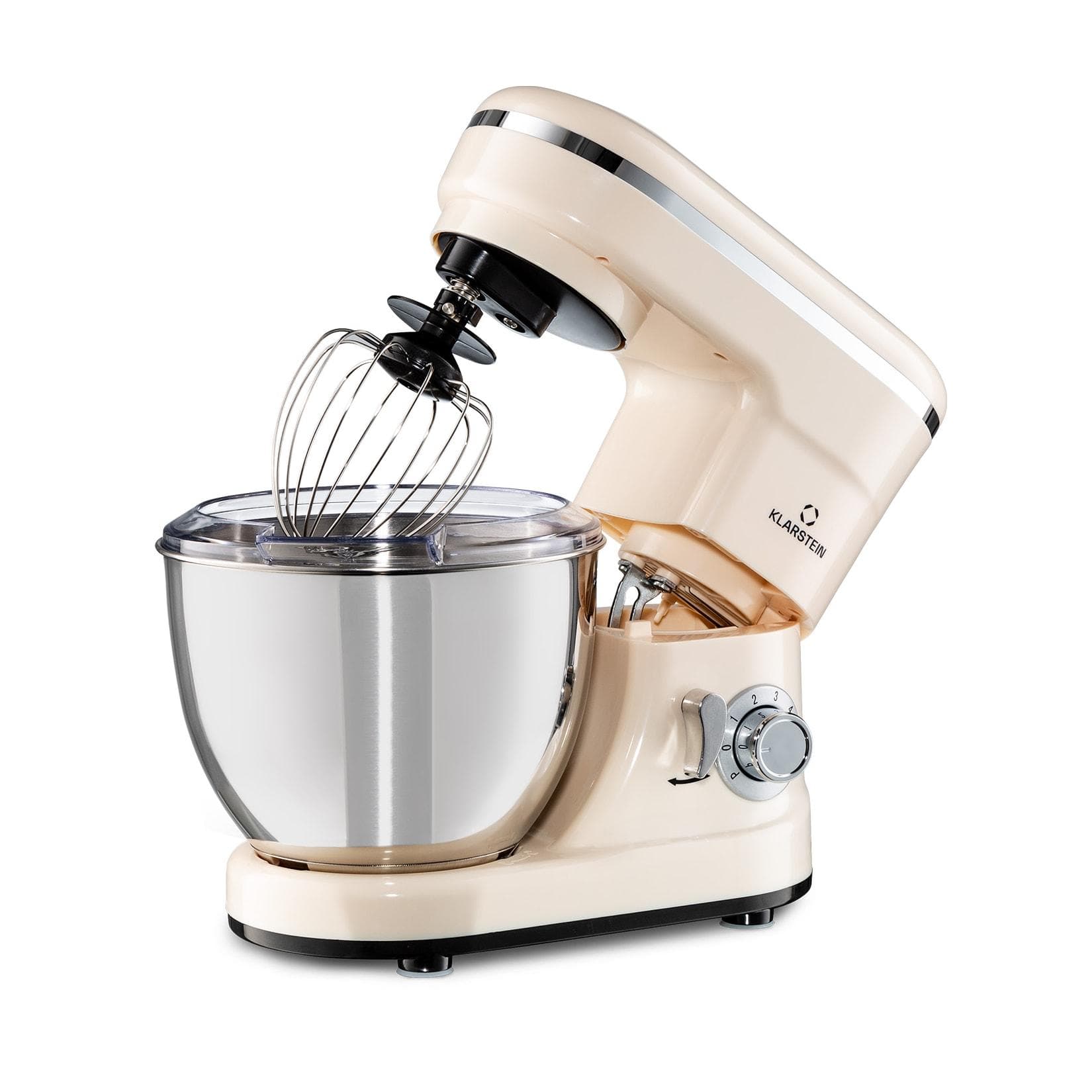 Klarstein Bella Mini Rührmaschine 1200 W 6 Stufen 4 Liter Edelstahl Pulsfunktion