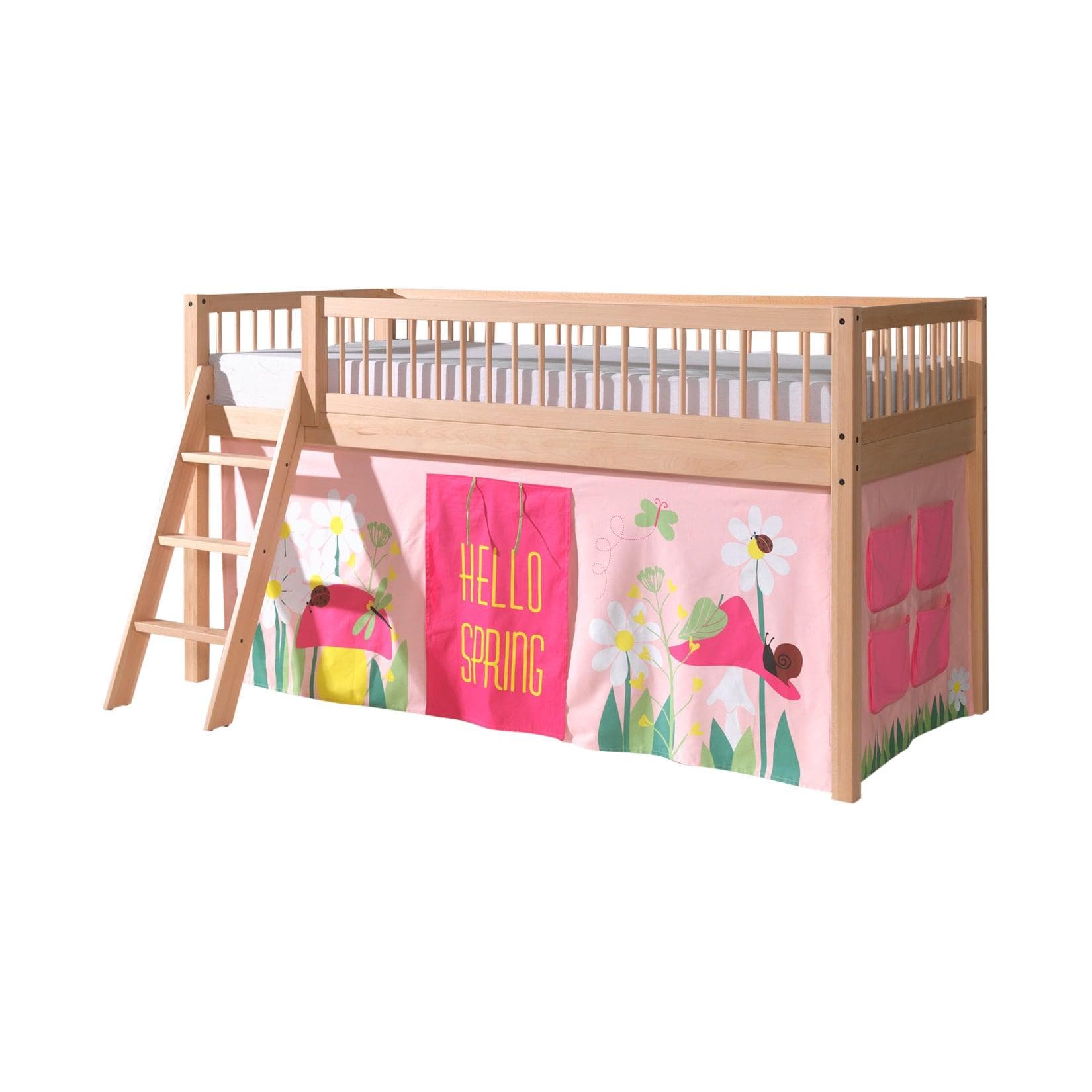 VIPACK Spielbett Forrest Buche massiv mit Absturzschutz
