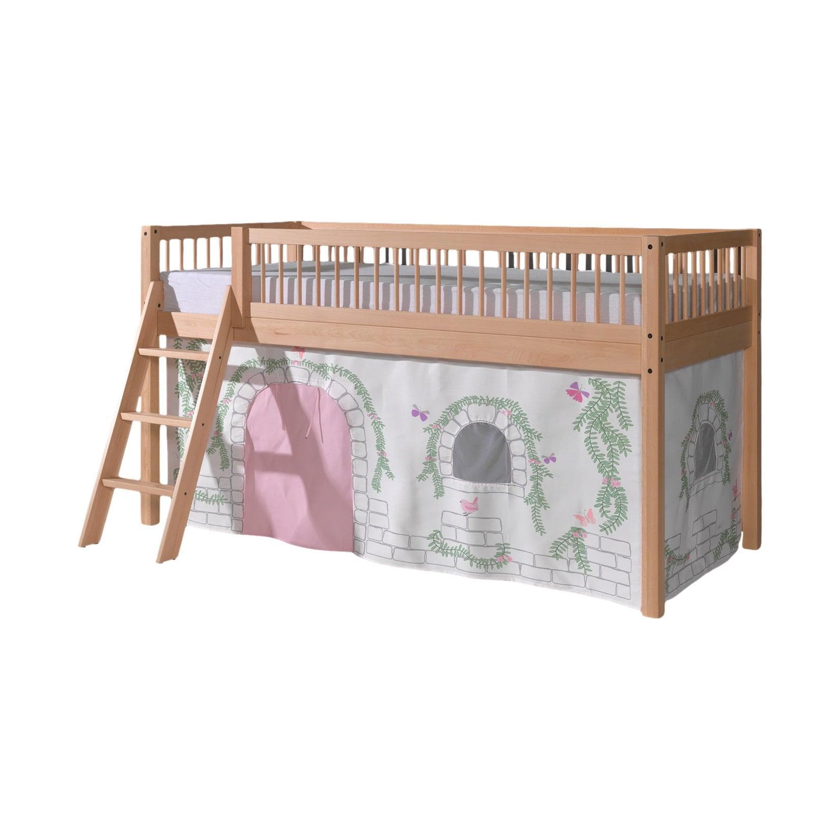 VIPACK Spielbett Forrest Buche massiv mit Absturzschutz
