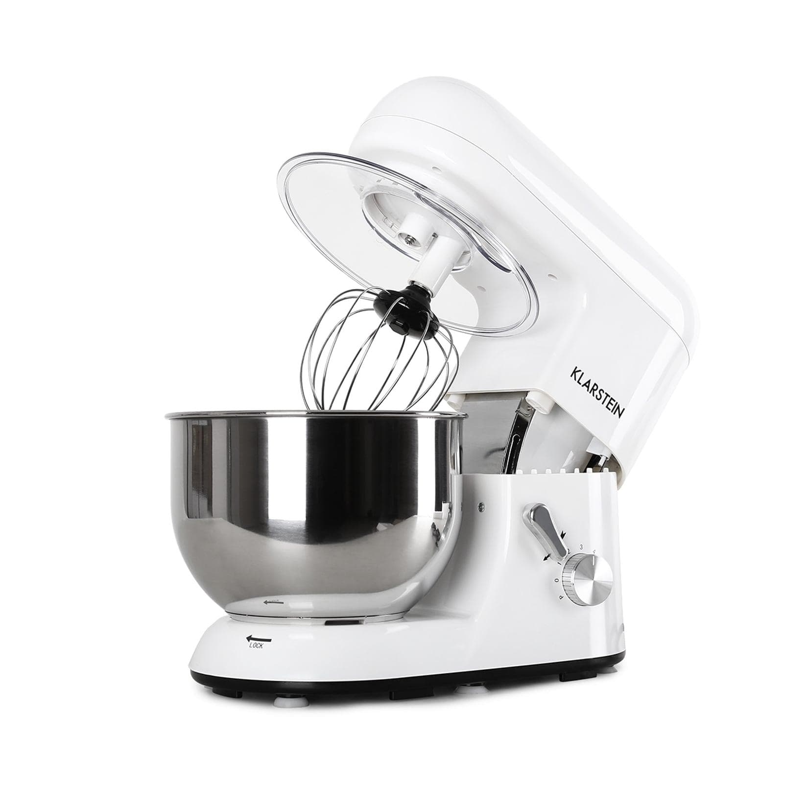 Klarstein Bella Küchenmaschine 1800 W Weiß 5 Ltr Edelstahl