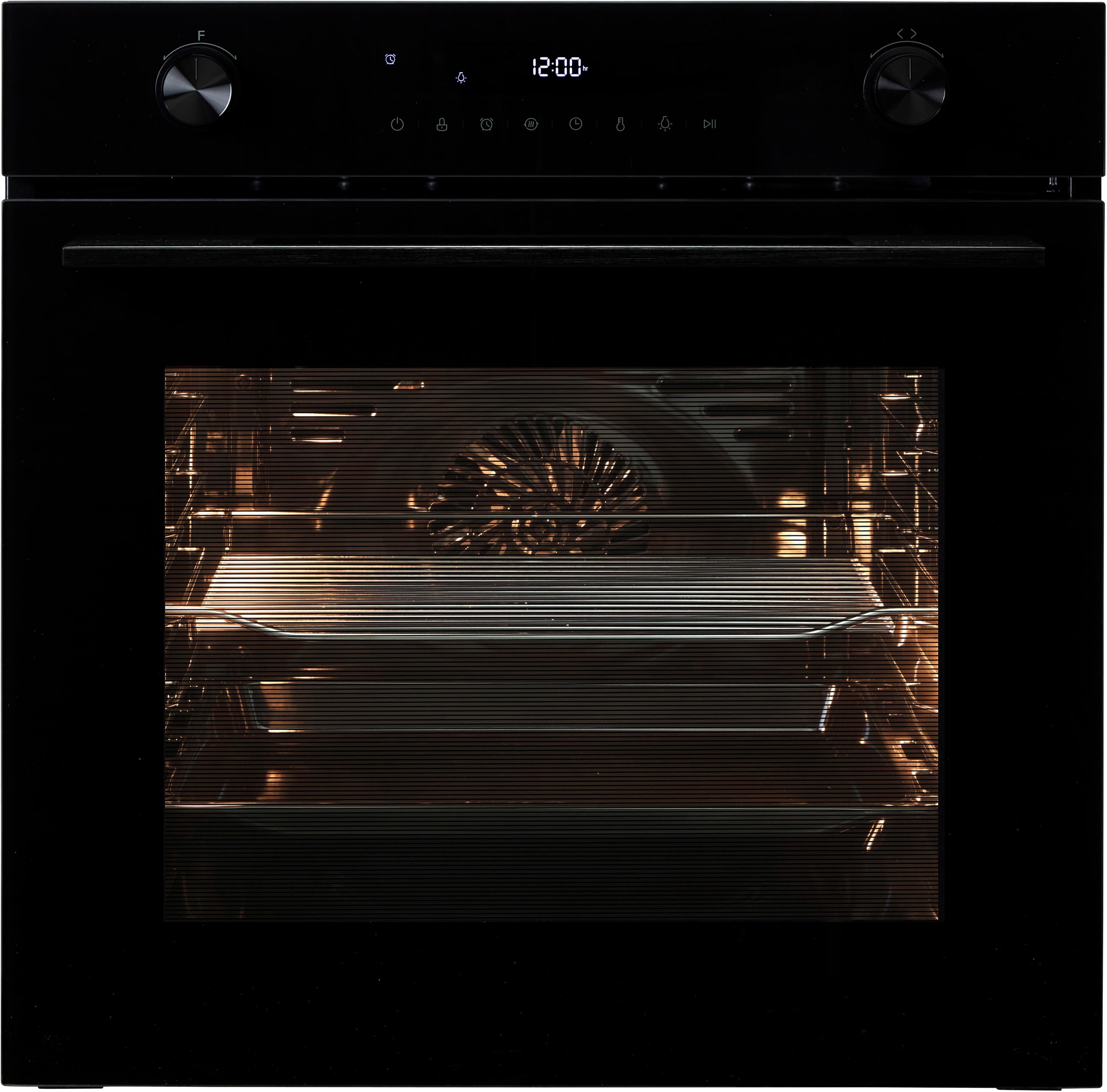 HANSEATIC Einbaubackofen HBO7212A1 Schwarz mit AirFry