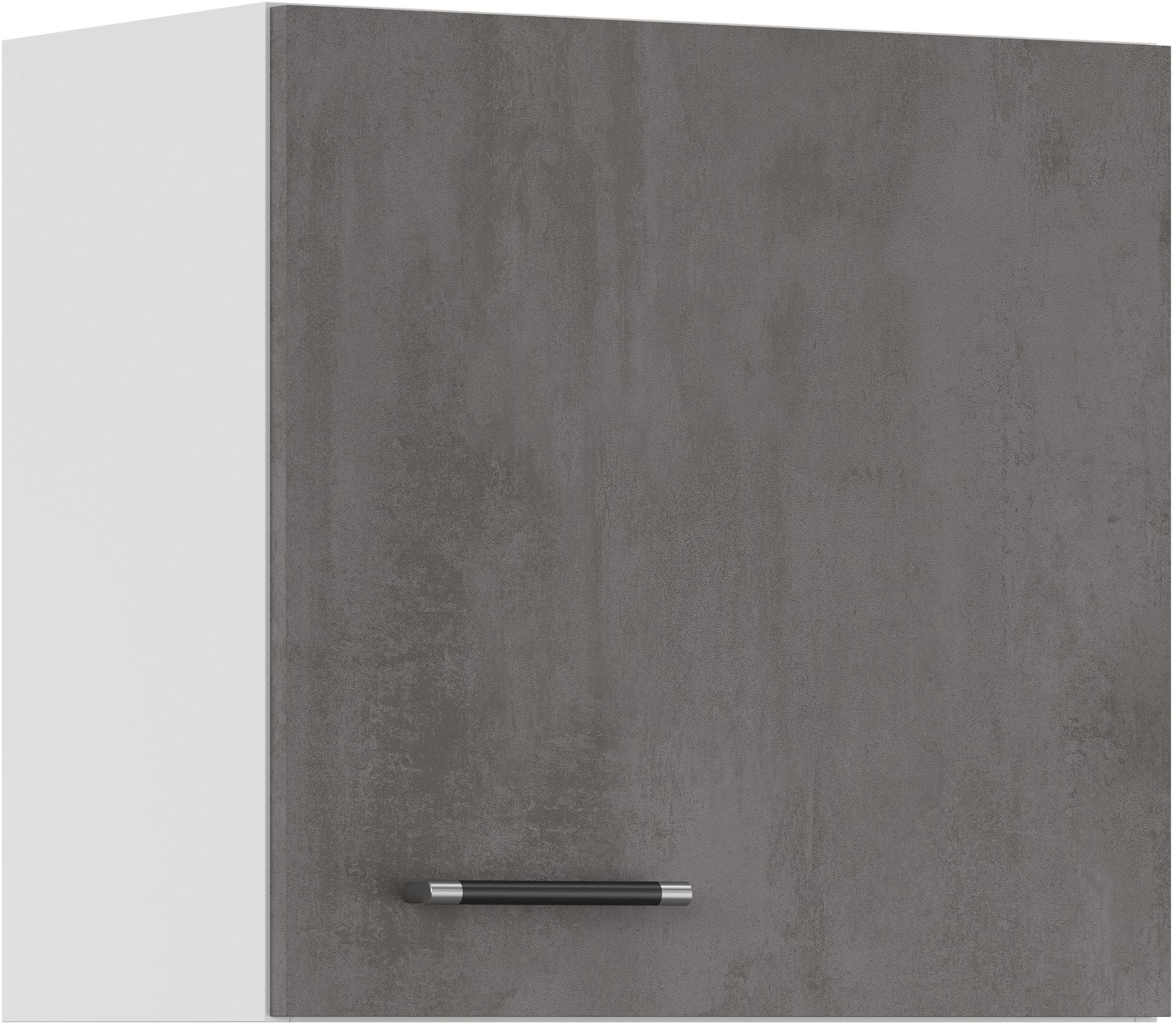 Hängeschrank IMPULS KÜCHEN Prag und Valencia Beton-Optik Schiefer Dunkelgrau Soft-Close