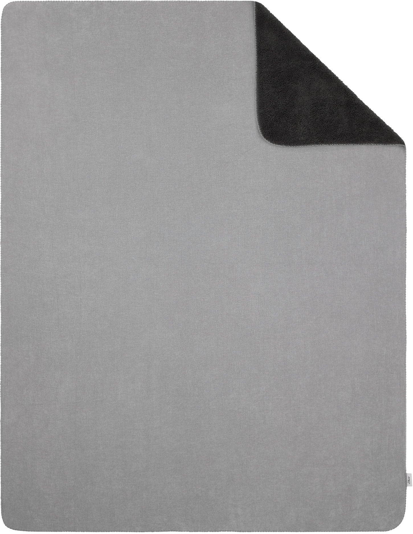 Wohndecke S.OLIVER Lounge Decke grau Polyester Doubleface-Optik