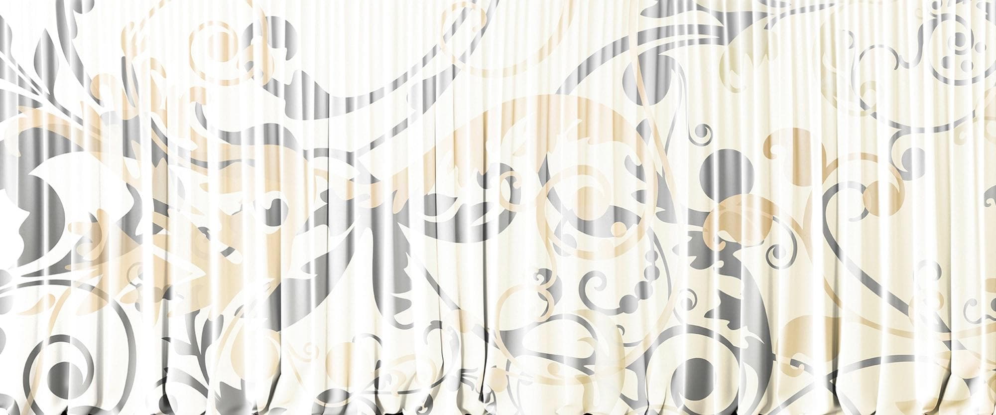 ARCHITECTS PAPER Fototapete Atelier 47 Curtain White 1 Vlies Weiss Grau Ocker