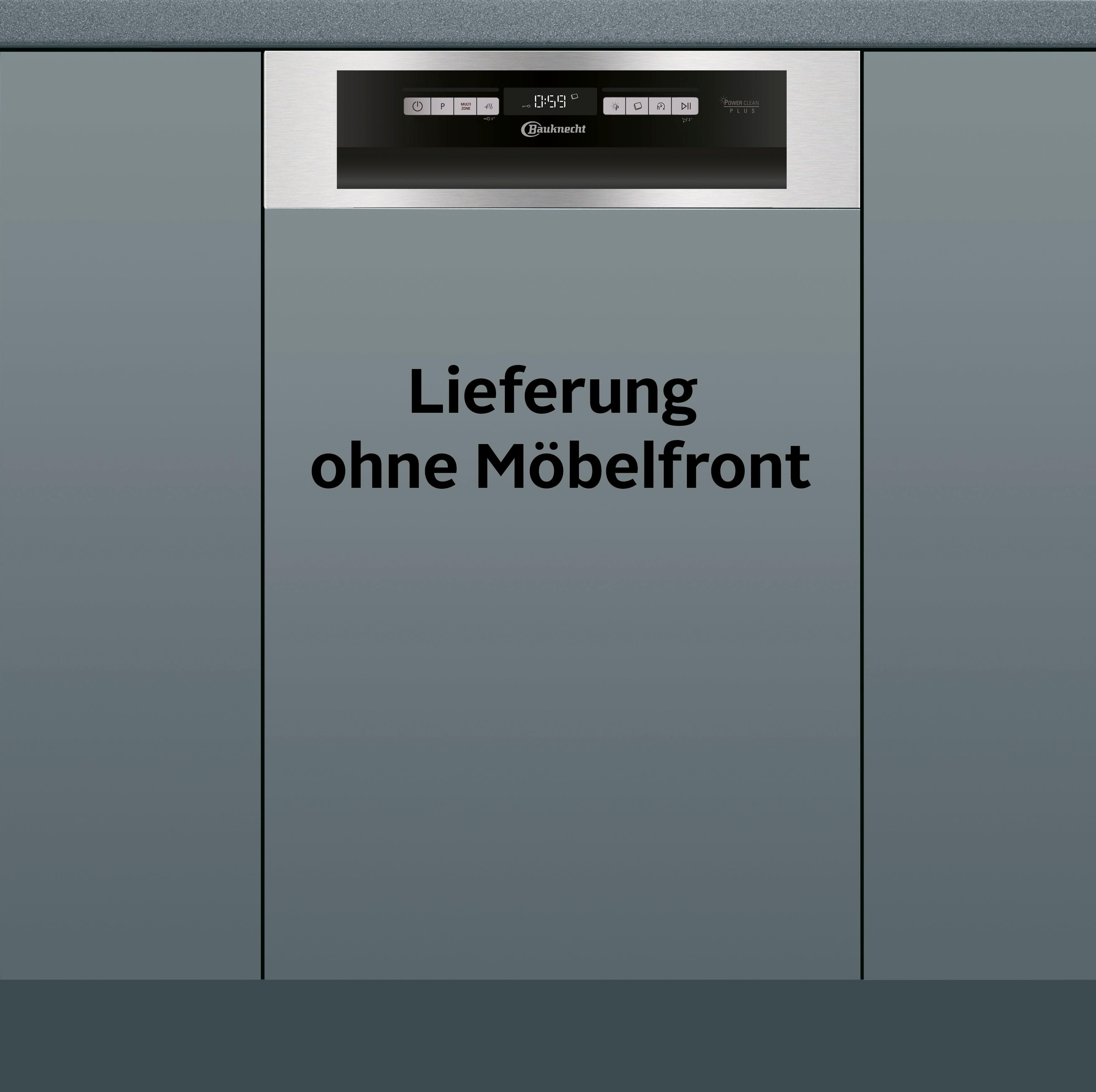 BAUKNECHT teilintegrierbarer Geschirrspüler BSBO 3O35 PF X silber