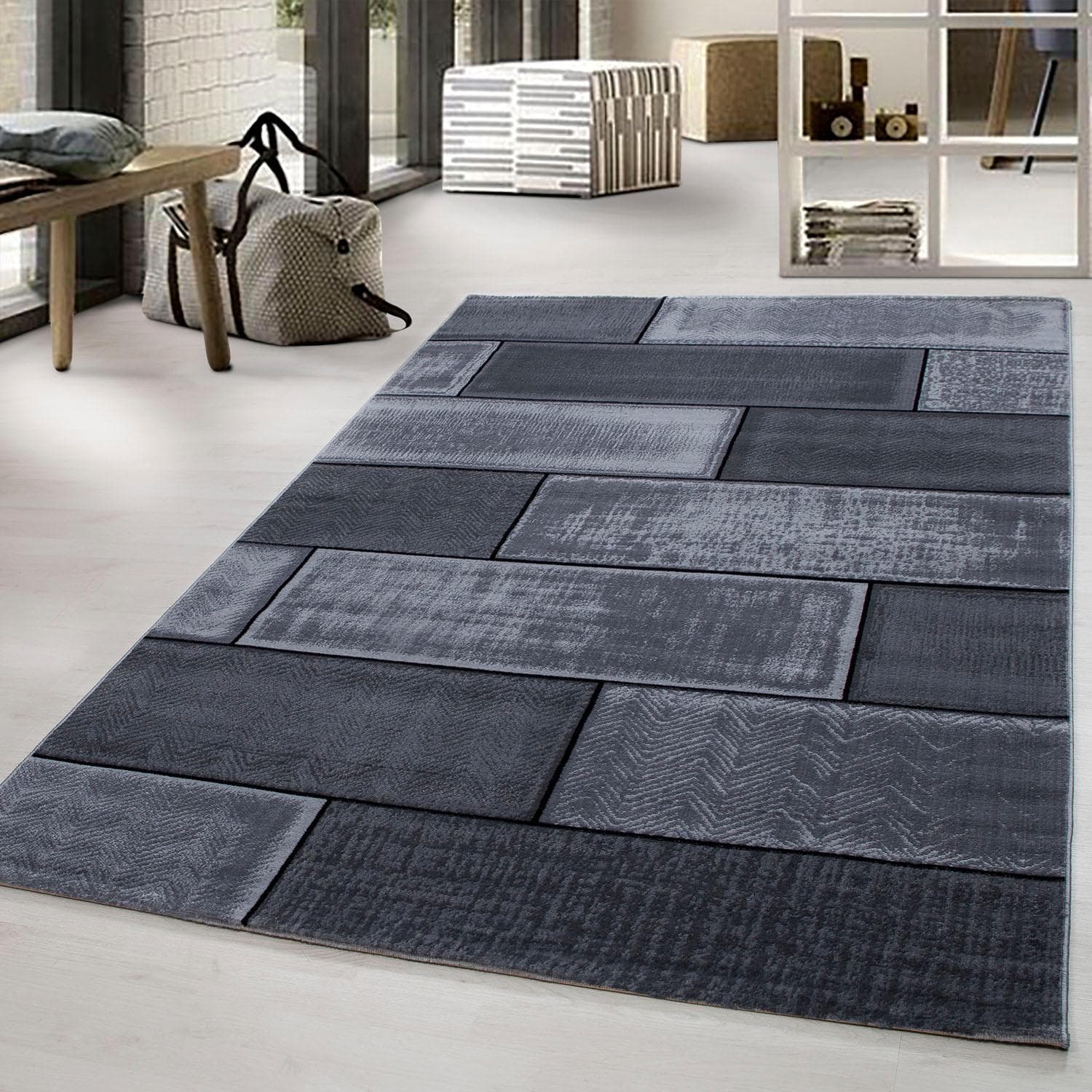 Ayyildiz Teppiche Teppich Plus 8007 Rechteckig 6 mm Gemusterter Flachflor Robust Webteppich Alle Räume