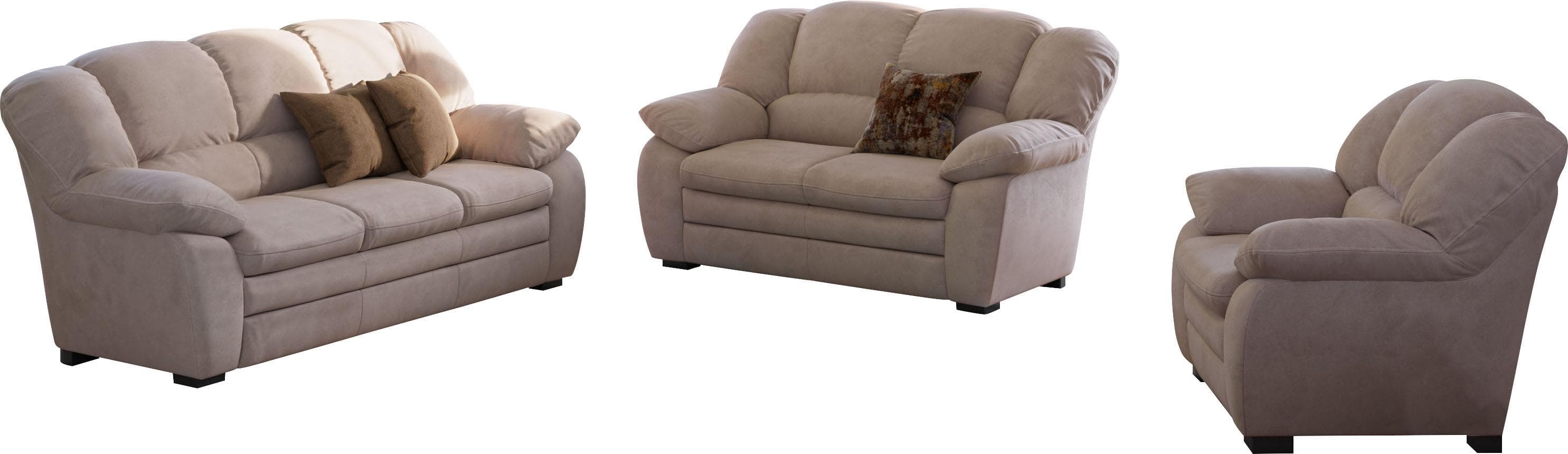 COTTA Polstergarnitur Casino Sofa Set 3-teilig Mud
