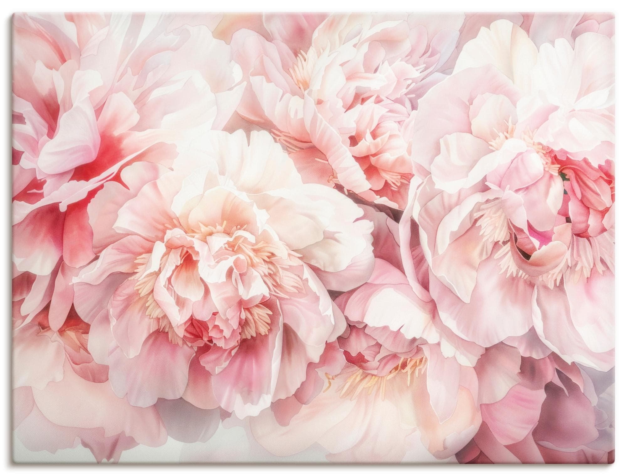 Artland Wandbild Rosa Farbene Pfingstrosen Aquarell