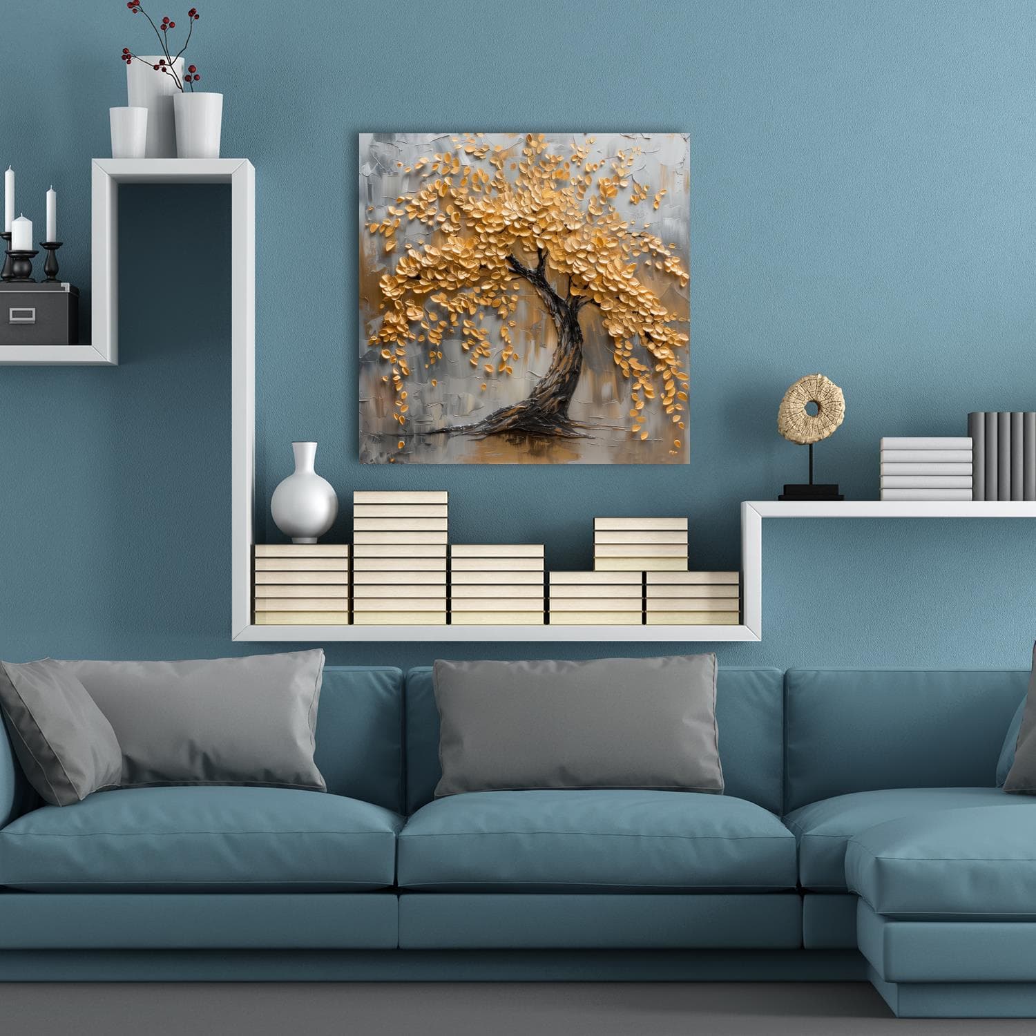 QUEENCE Acrylglasbild "Goldener Herbst"