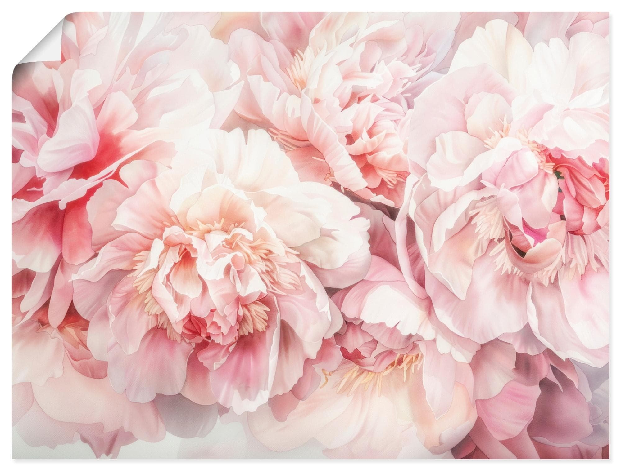 Artland Wandbild Rosa Pfingstrosen Aquarell