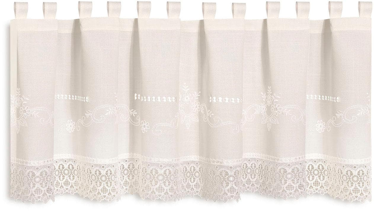 Scheibengardine GERSTER Josef Beige Polyester mit Spitzenabschluss