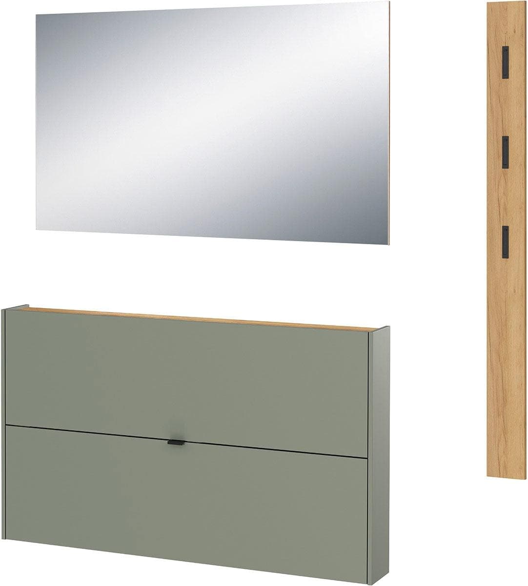 GERMANIA Garderoben-Set Ameca 3-teilig Taupegrün Metall