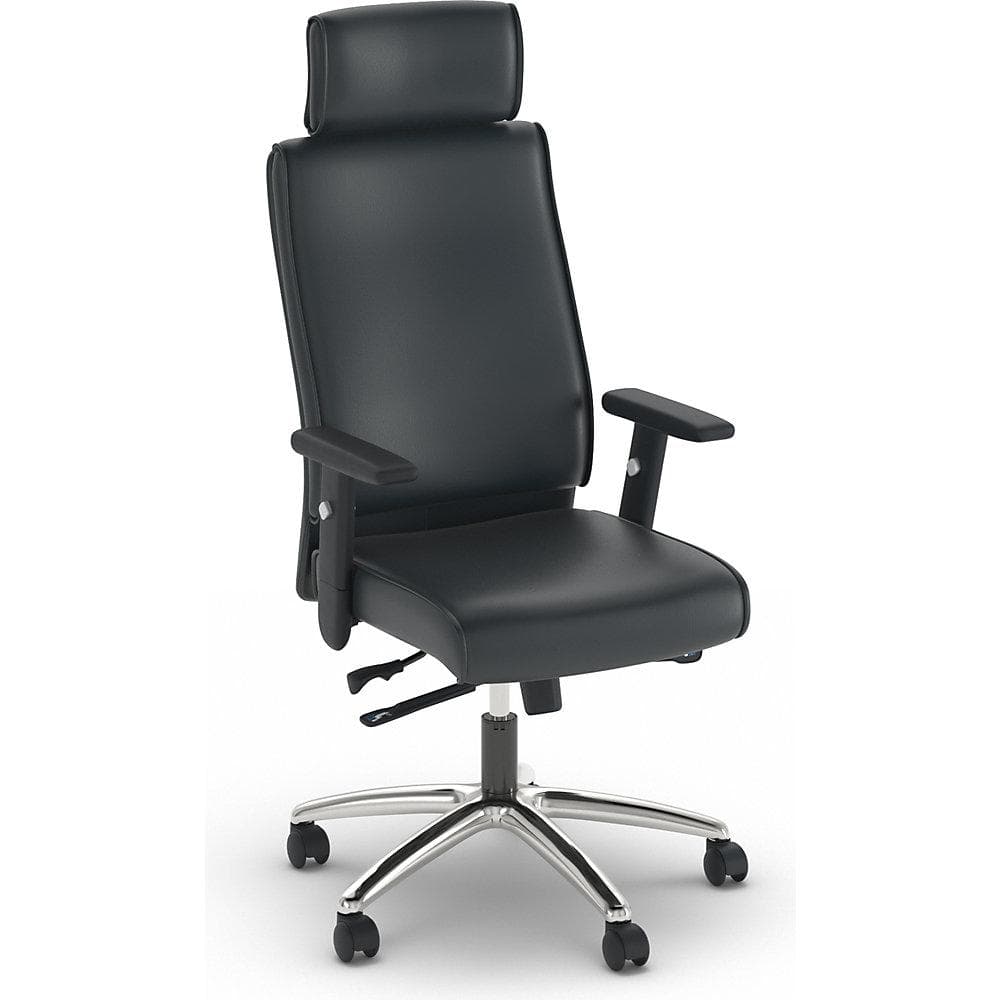 Kaiserkraft Bürostuhl Amer Schwarz Leder Synchronmechanik