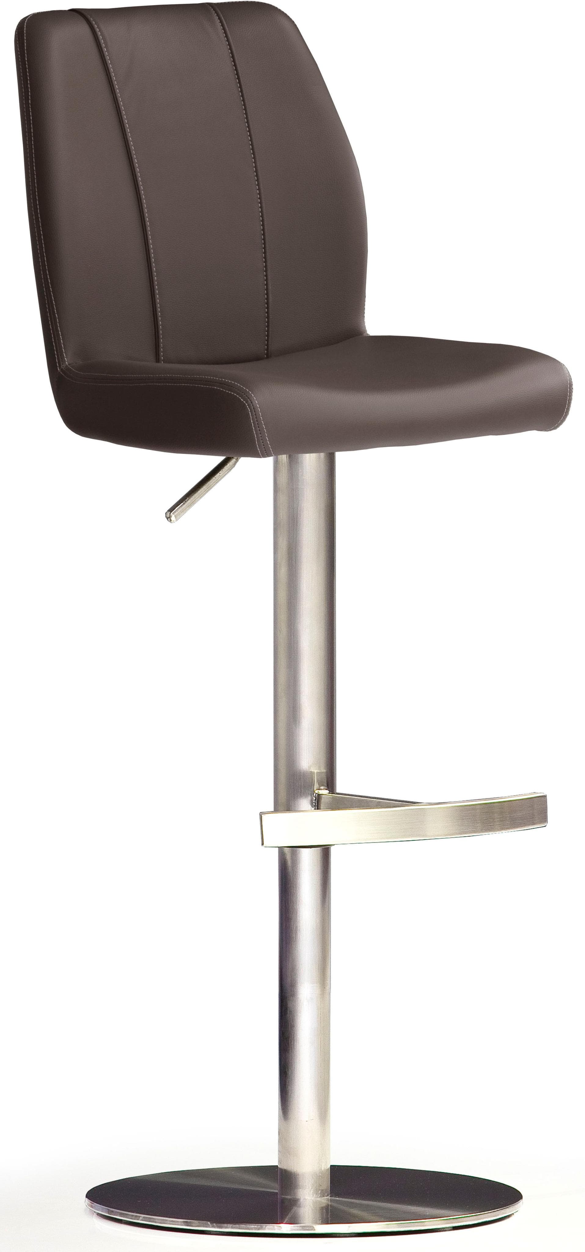 MCA furniture Barhocker Bistrostuhl Leder Braun Edelstahl