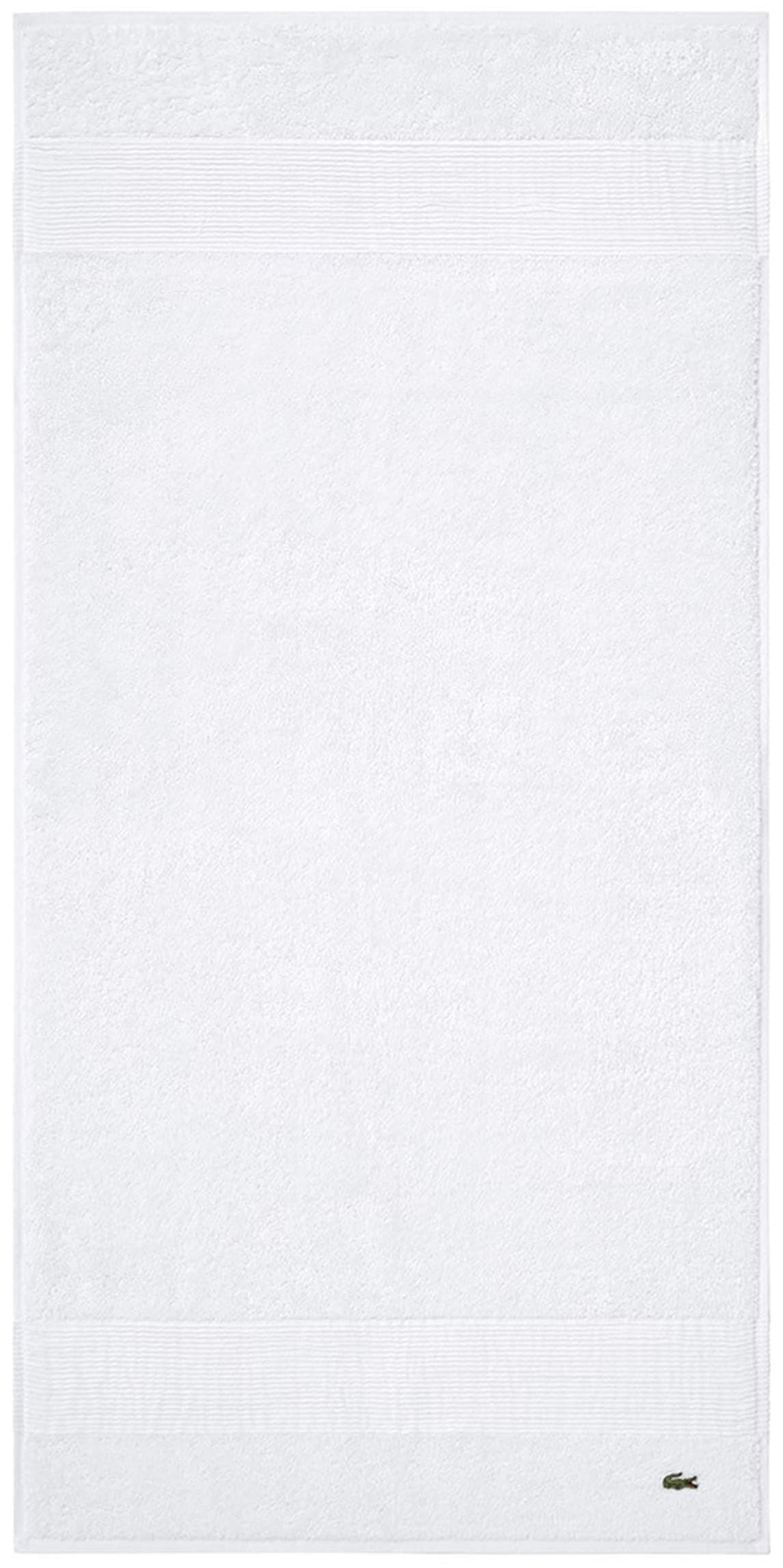 LACOSTE Handtuch LE CROCO Weiß Frottier mit Logo