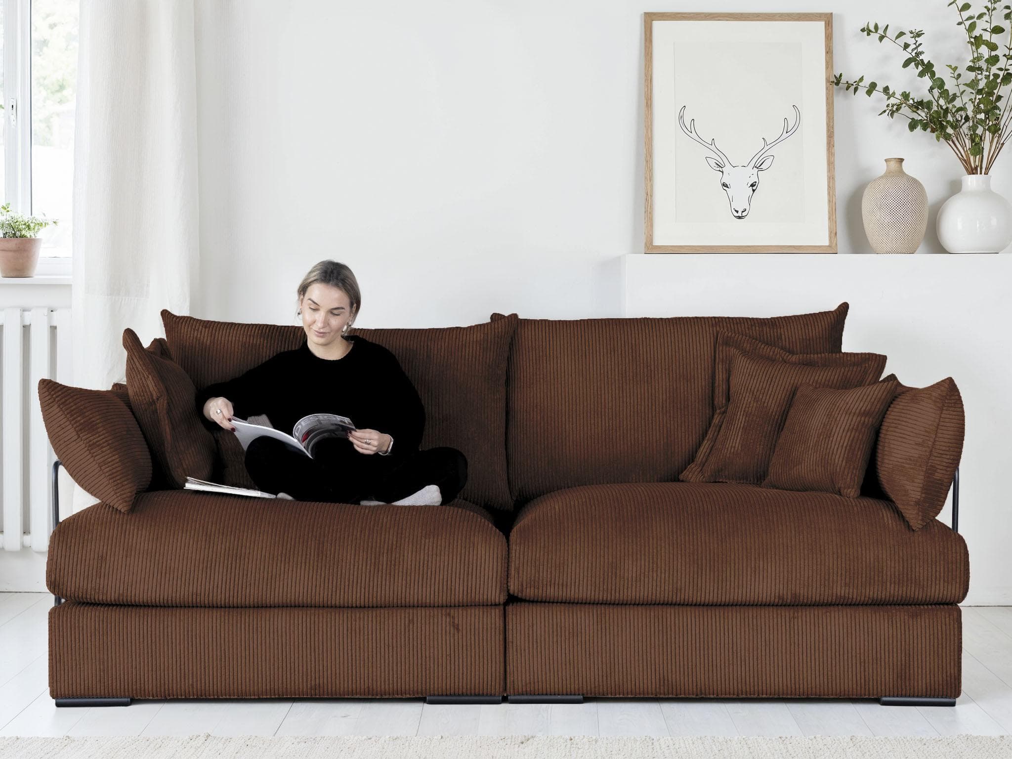 Big-Sofa HOME AFFAIRE Casa 190 cm Terracotta Federkern