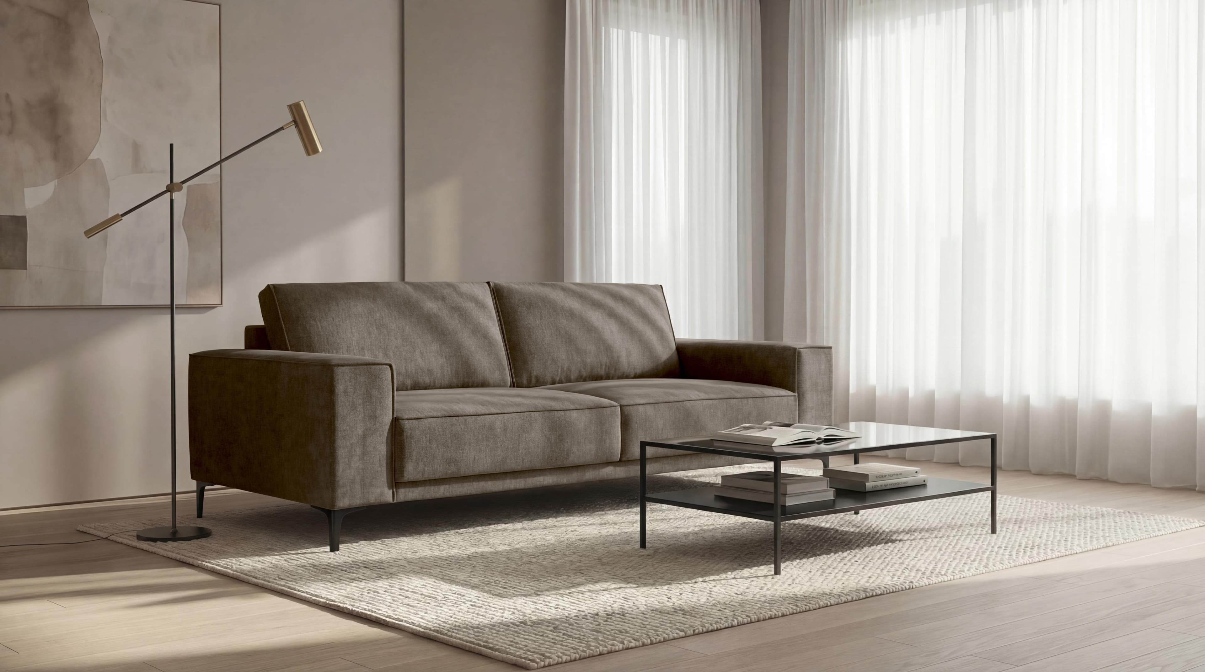 OTTO HOME Oland 3-Sitzer Sofa Braun Skandi-Design