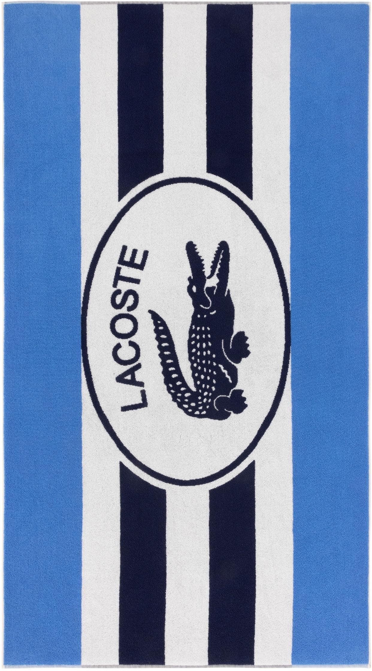 LACOSTE Strandtuch BADGE Marine 100% Baumwolle Frottier