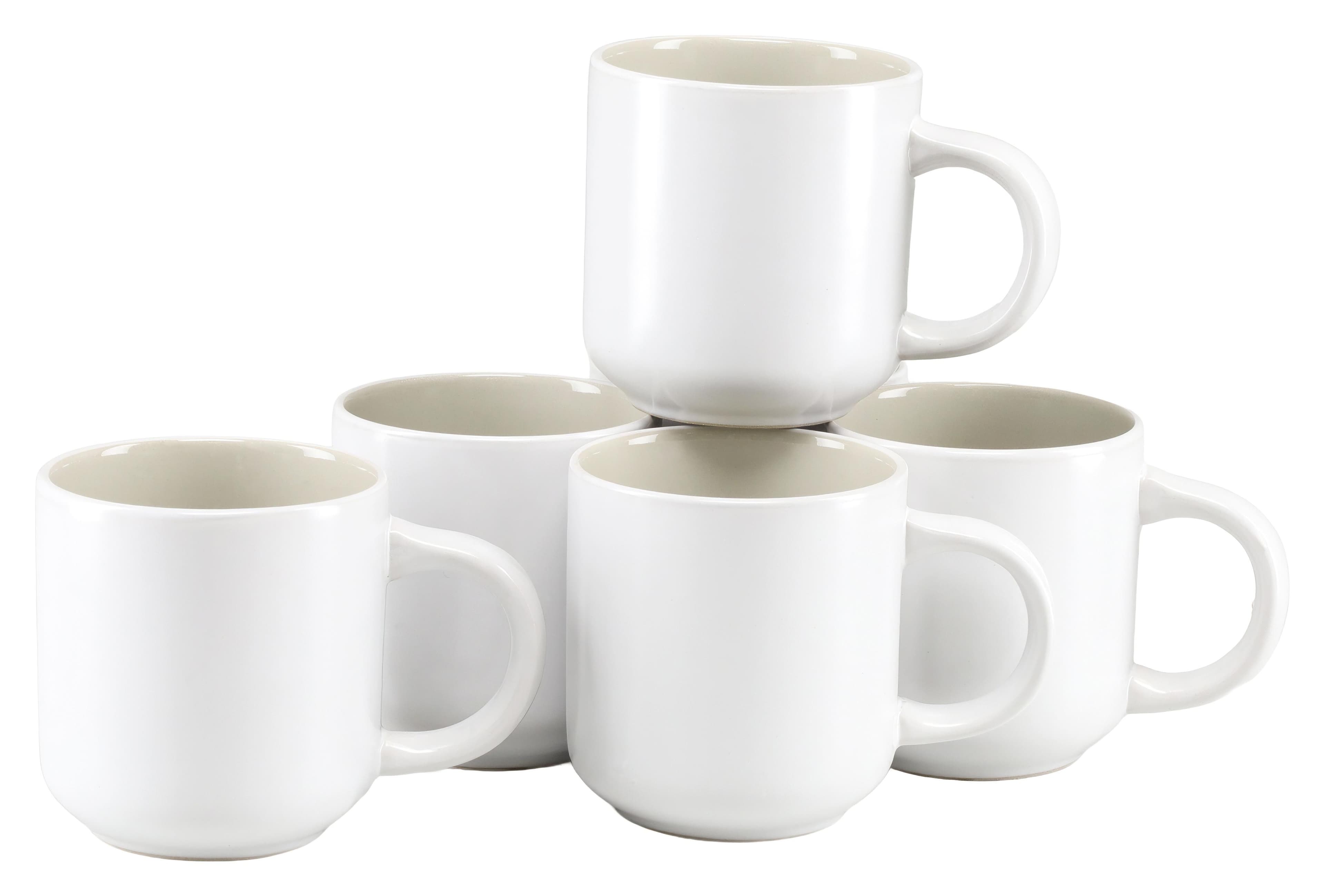 LEGER HOME Kaffeebecher Set 6-tlg. Steinzeug vanilla weiß