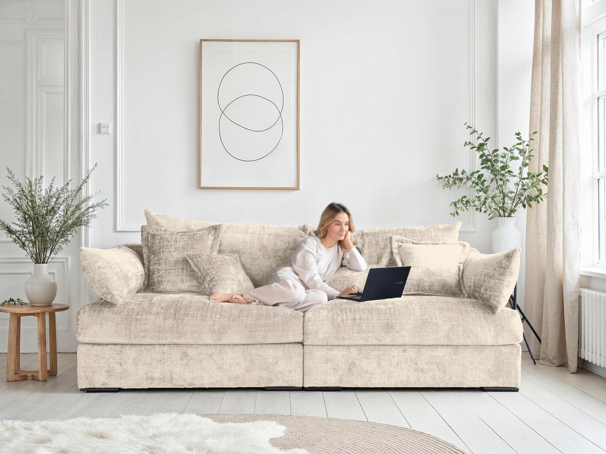 Big-Sofa HOME AFFAIRE Casa 247 cm Beige Federkern