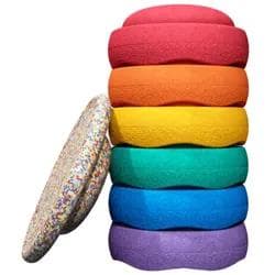Stapelstein Spielcenter 6er Set Rainbow Classic mit Board Super Confetti