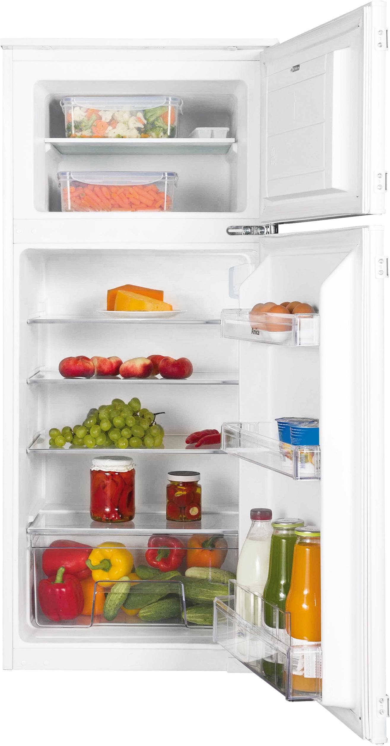 AMICA Einbaukühlgefrierkombination EDTS 372 901 Weiß Silber