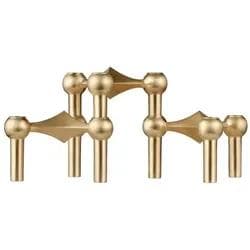 STOFF Nagel Kerzenhalter 3er Pack Gebürstetes Messing Design