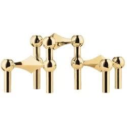 STOFF Nagel Kerzenhalter 3er Pack Massives Messing Gold