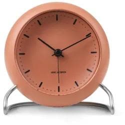 Arne Jacobsen City Hall Tischuhr Orange mit Alarm