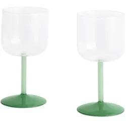 Hay Tint Weinglas 2er Set 25 cl Clear, Jade Light Green & Jade Dark Green