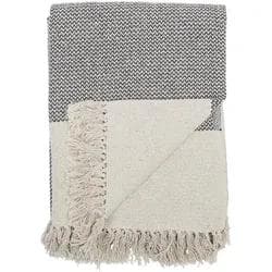 Bloomingville Wohndecke Grau Garngefärbt Mit Fransen