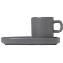 Blomus Espressotasse Pilar Set 50ml Steingut Silber
