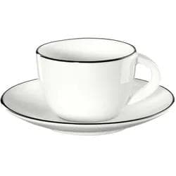 ASA à table Espressotasse mit Untertasse weiß/schwarz Fine Bone China
