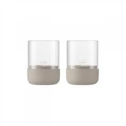 Blomus Windlicht Set CALMA 2 Stück Glas Beton Grau Modern