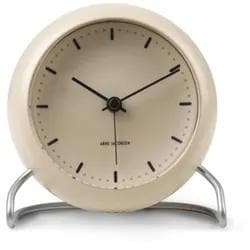 Arne Jacobsen City Hall Tischuhr Beige mit Alarm