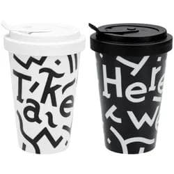 KPM To-go Becher-Set Andy Rementer „here we go again“ Bunt Porzellan
