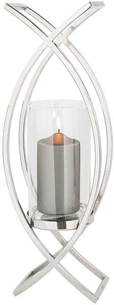 FINK Windlicht MADDOX Silber Edelstahl Glas