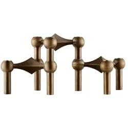 STOFF Nagel Kerzenhalter 3er Pack Bronziert Messing Design