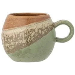 Bloomingville Paula Tasse Grün Braun Orange Steingut Retro