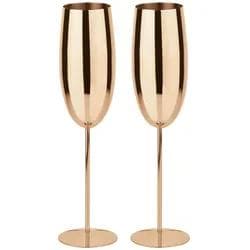 Paderno Sektgläser 270ml Kupfer Edelstahl 2er Set