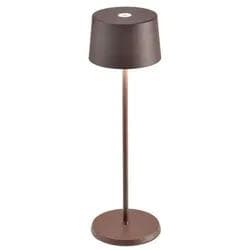 Zafferano Olivia 3K Akku-Tischlampe IP65 corten