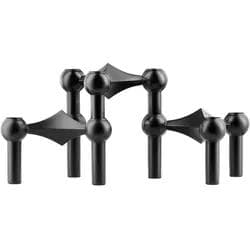 STOFF Nagelkerzenhalter 3er Pack Schwarz Wanddeko