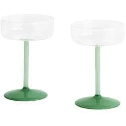 Hay Tint Coupéglas 2er Set 20 cl Clear, Jade Light Green & Dark Green