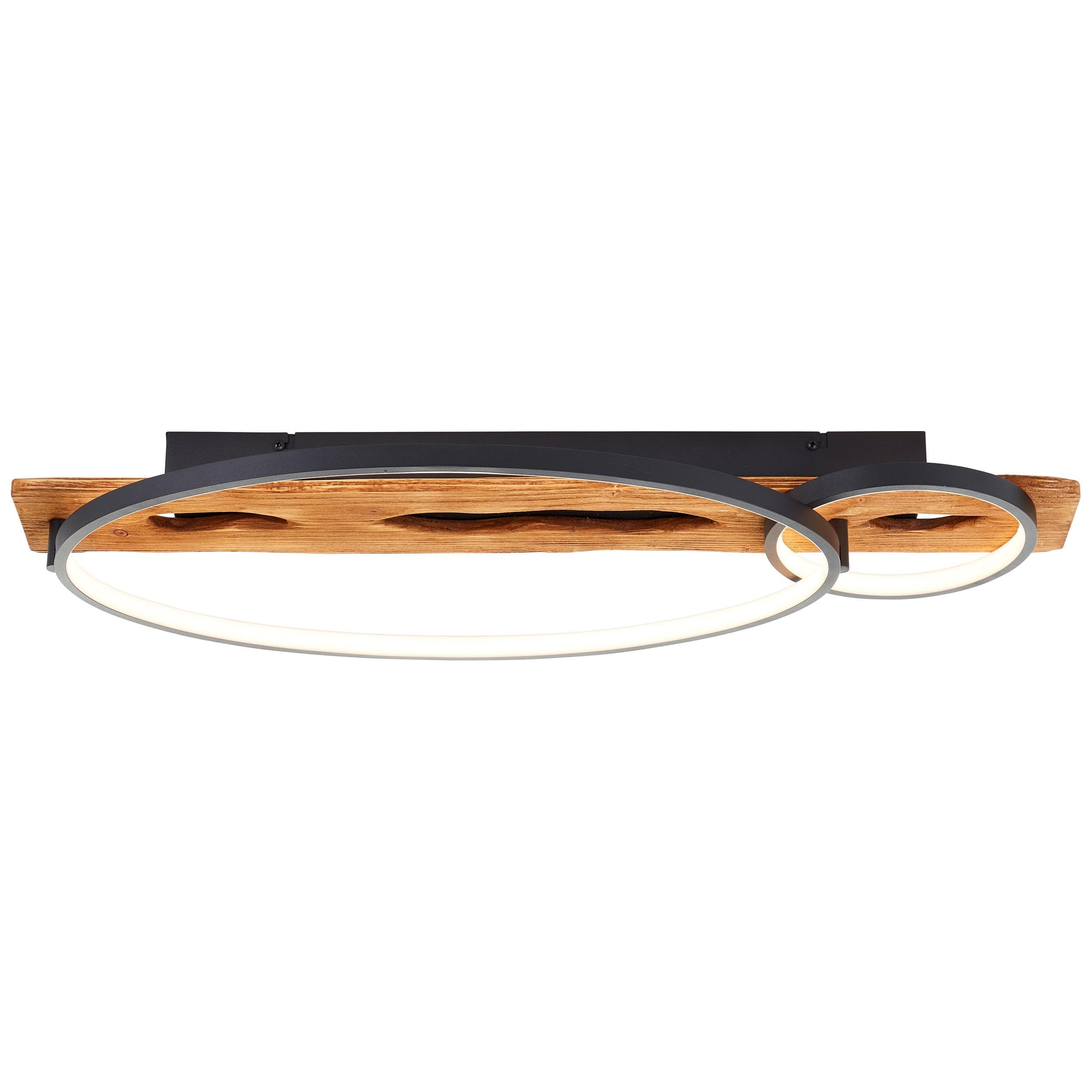 Brilliant LED Deckenleuchte Pirus Dimmfunktion Schwarz Holz