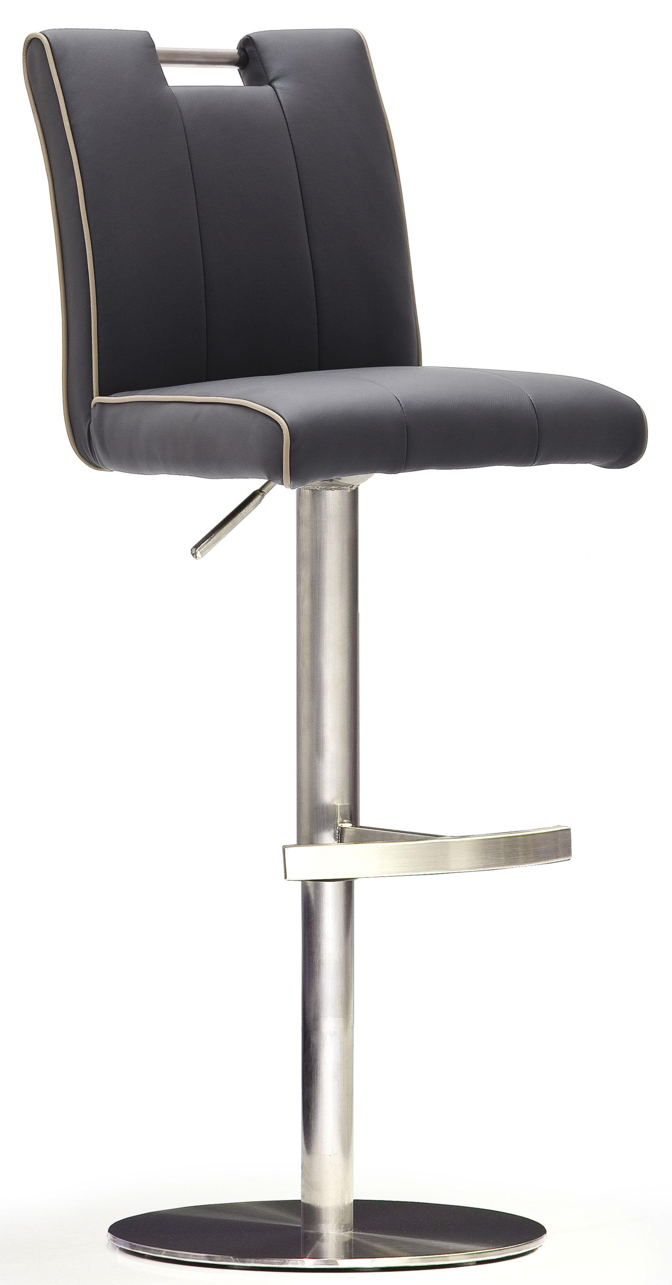 MCA Furniture Barhocker Bistrostuhl Schwarz Leder Höhenverstellbar