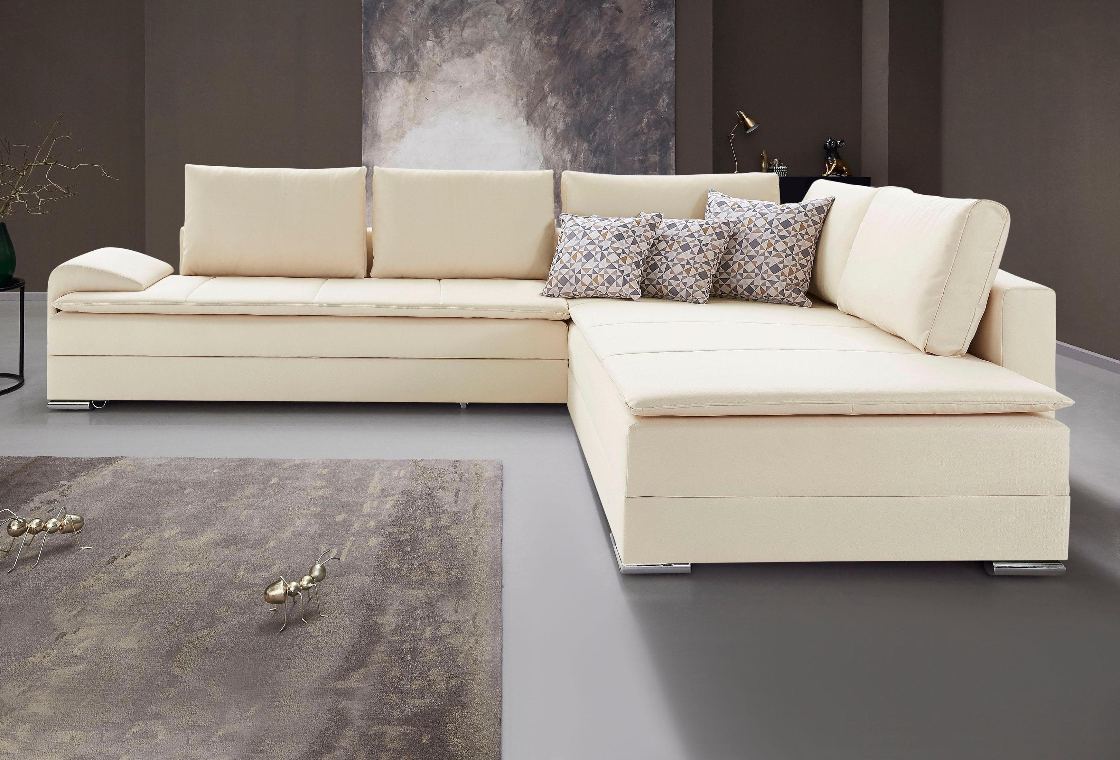 HOME AFFAIRE Ecksofa Night & Day L-Form Beige mit Bettfunktion
