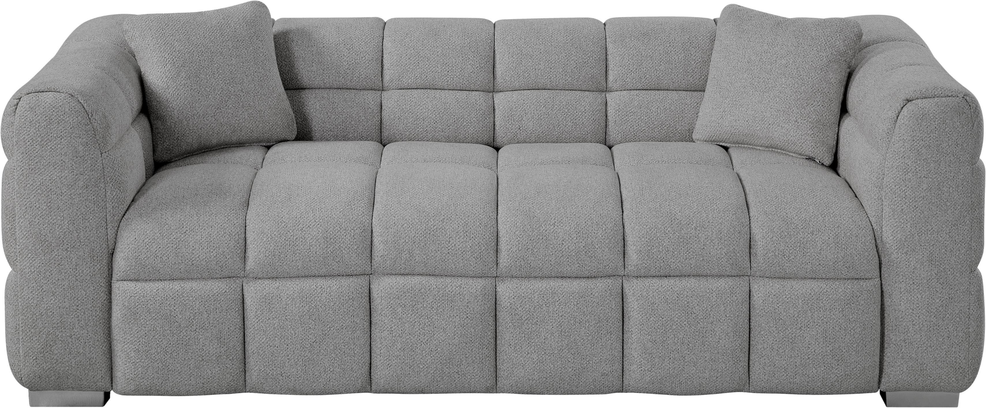 ATLANTIC HOME COLLECTION 3-Sitzer Sofa Grau mit Taschenfederkern