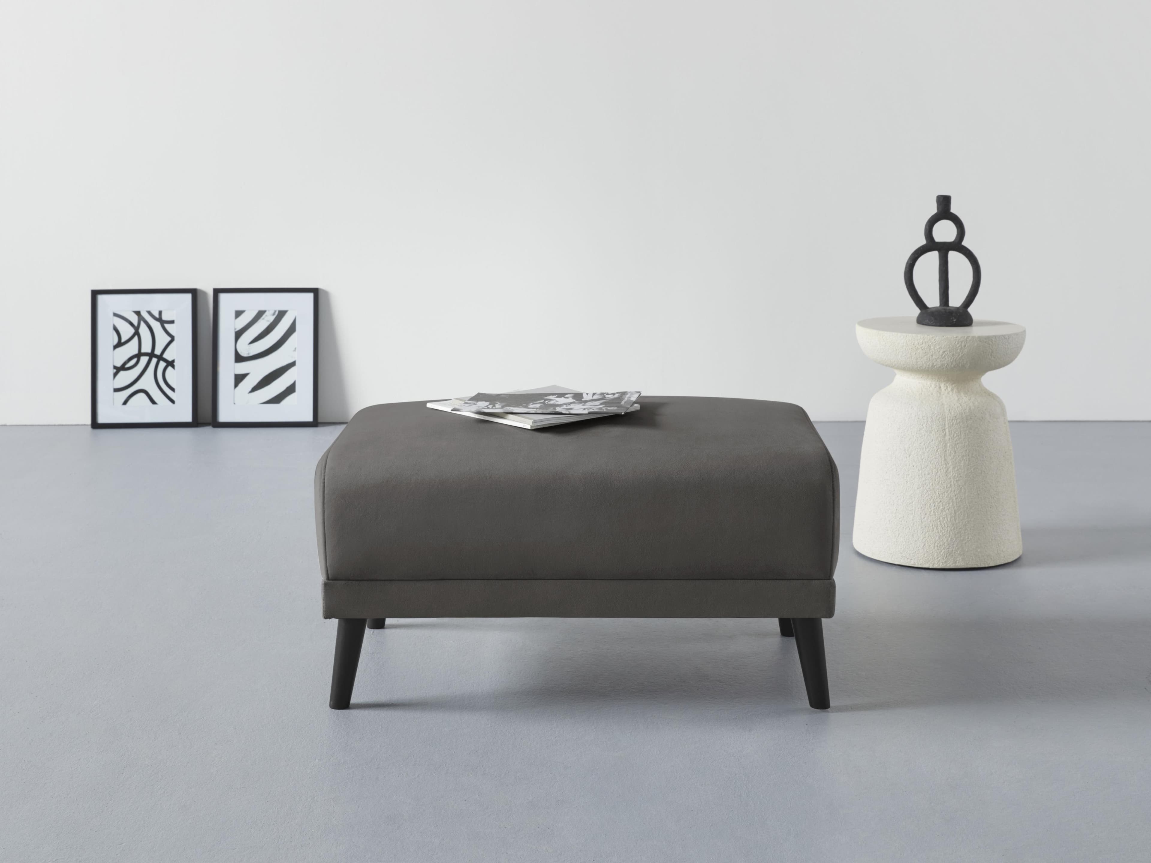 Home Affaire Polsterhocker Asra Anthrazit Samtvelours